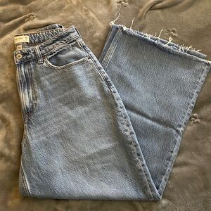 Abercrombie Crop Wide Leg High Rise Jeans